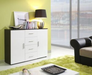 Chest of drawers UNI plum/white