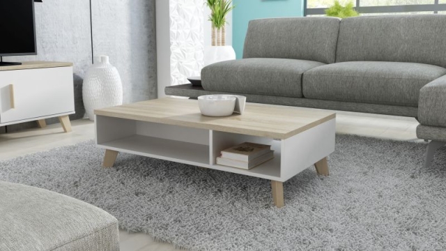 coffee table 60 LOTTA dimond white/lsonoma oak