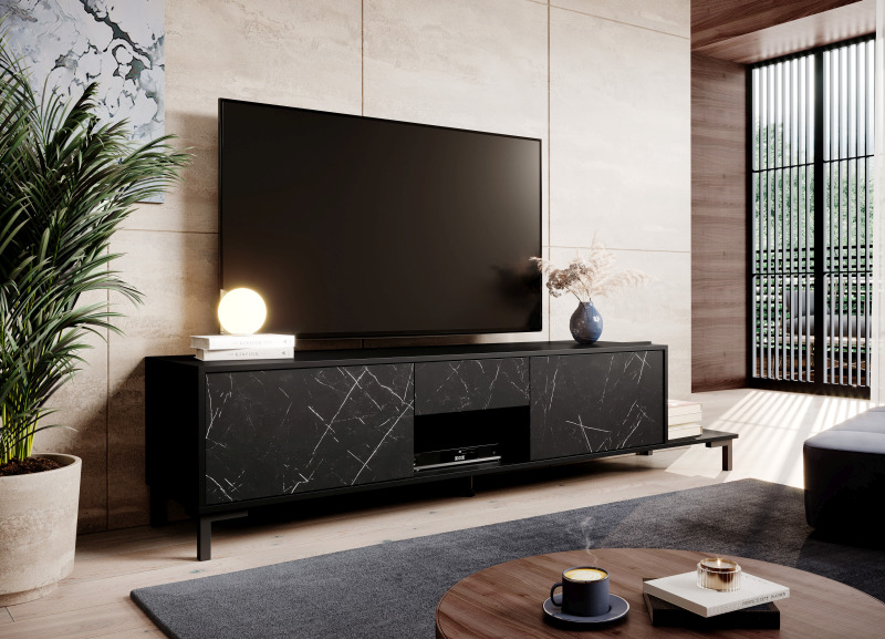 MARMO TV STAND RTV 2D1S1K black