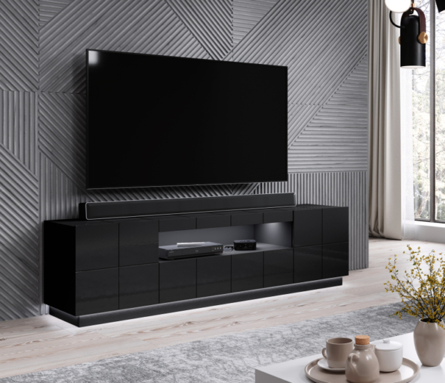 TV stand REJA black gloss/black gloss