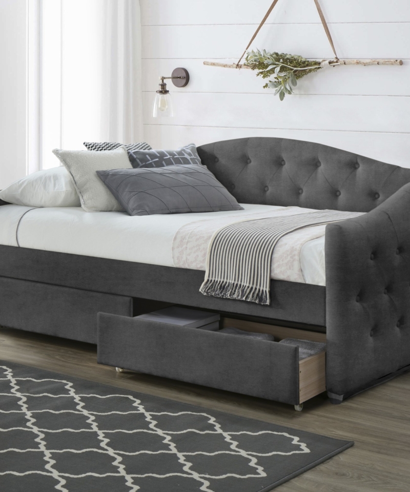 ALOHA bed with drawers, color: grey
