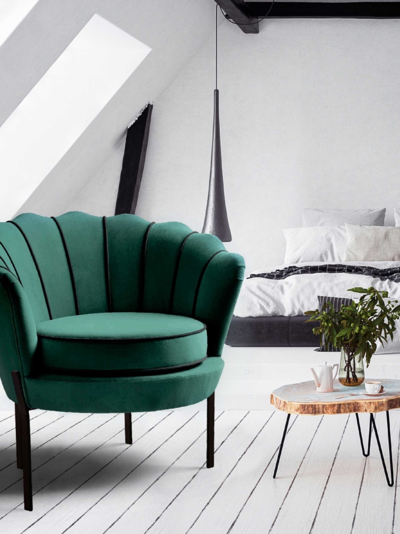 ANGELO leisure armchair dark green/ black