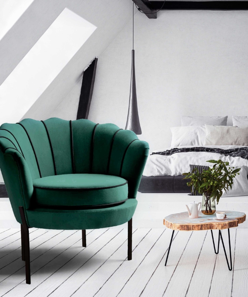ANGELO leisure armchair dark green/ black