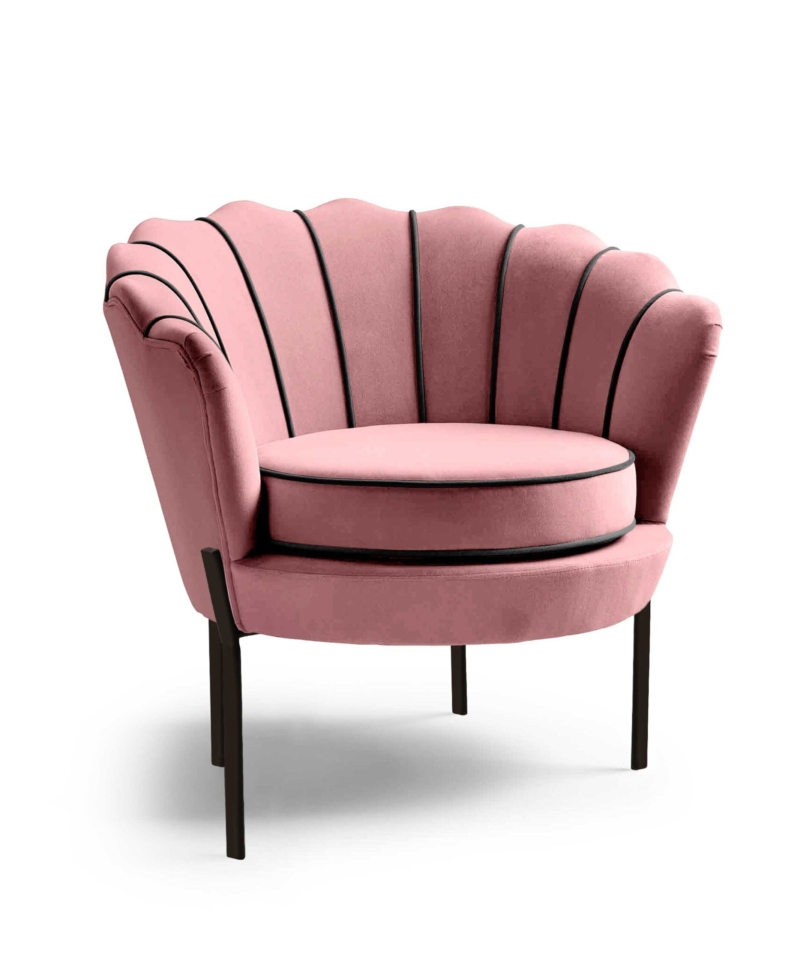 ANGELO leisure armchair pink / black