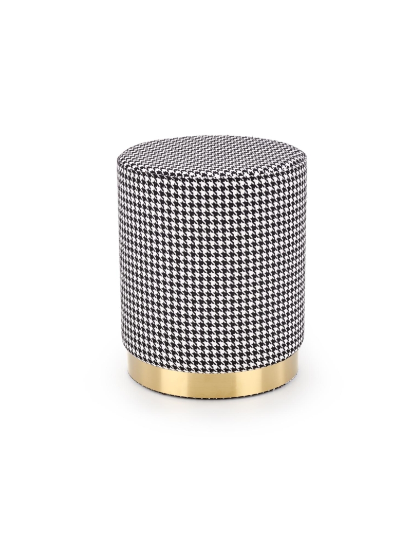ARUNA pouffe color: black/white/gold