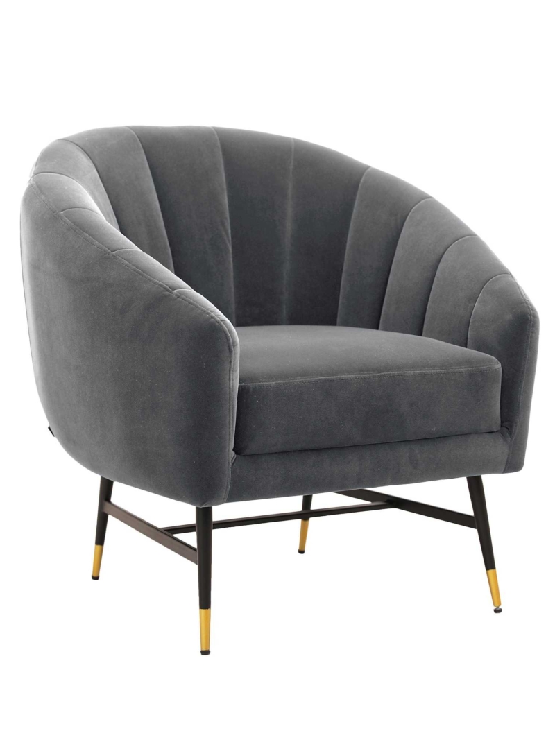 BRITNEY leisure armchair gray / black / gold