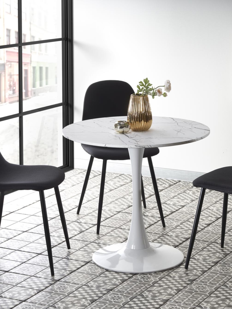 DENVER table, color: top - white marble, legs - white