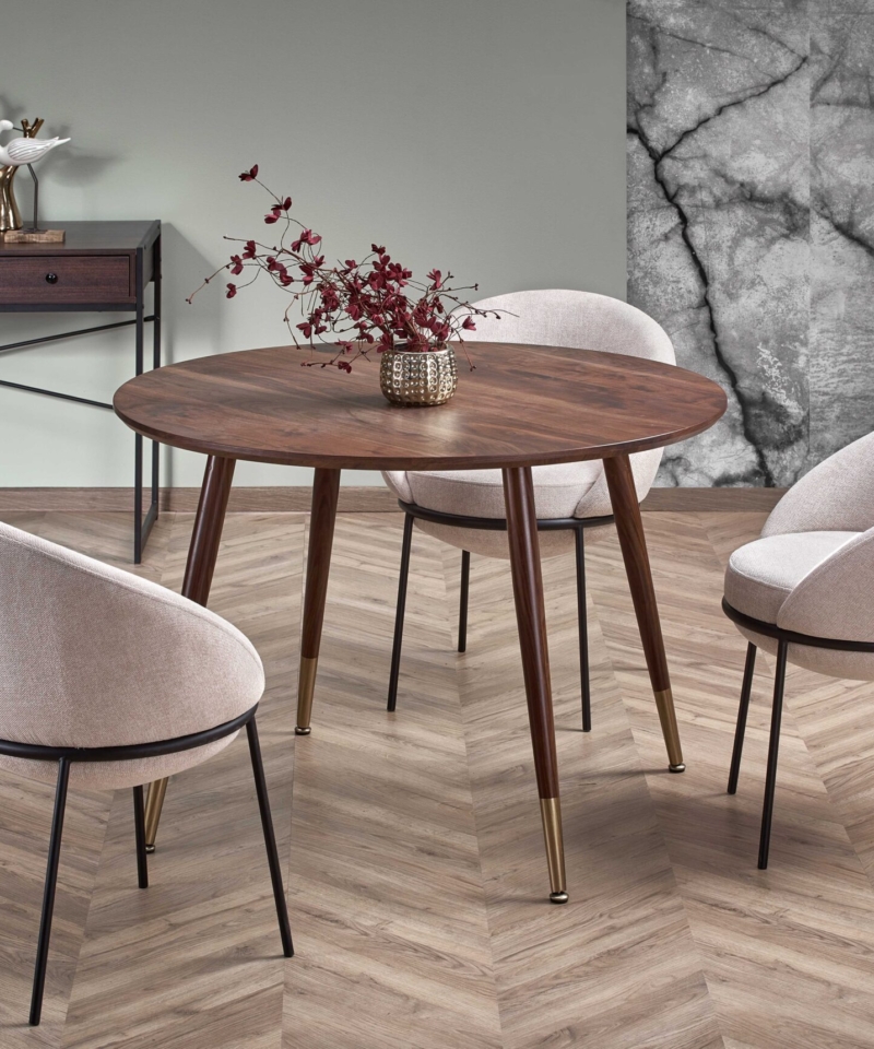 DOMENICO table walnut/gold