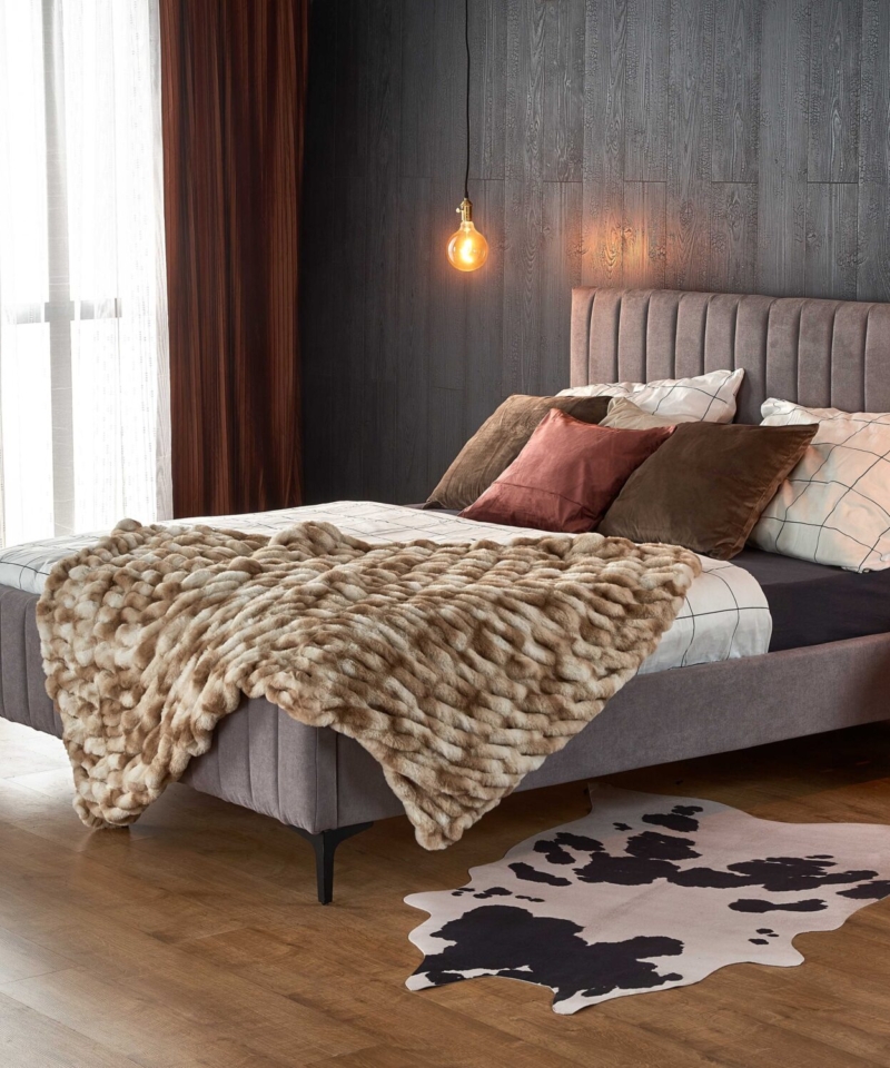 FRANCESCA 160, bed, light gray