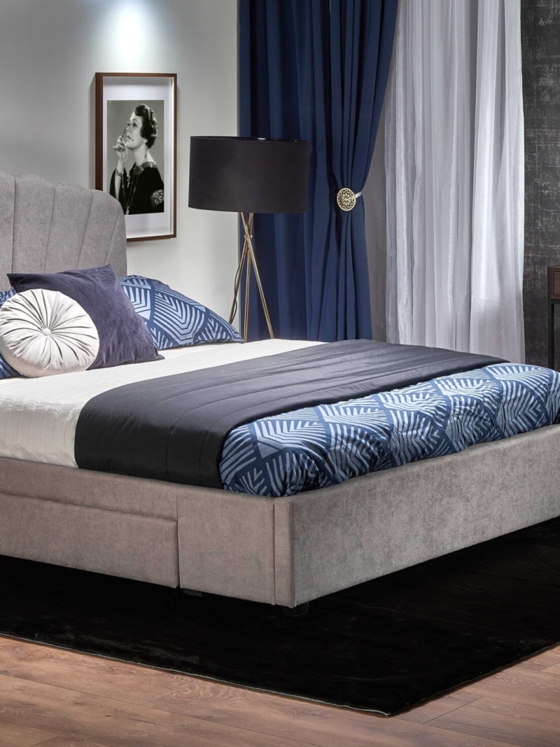 GABRIELLA 160, bed, light gray