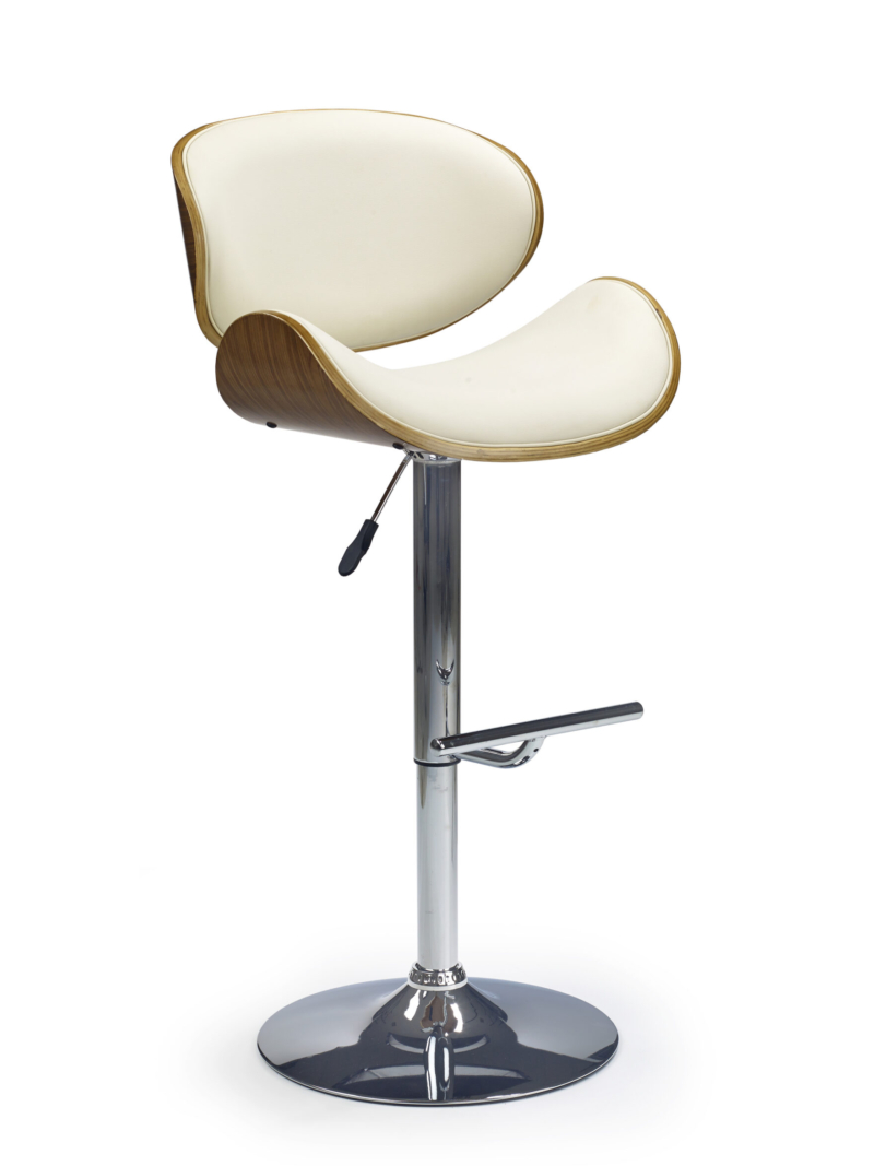 H44 bar stool color: walnut/creamy