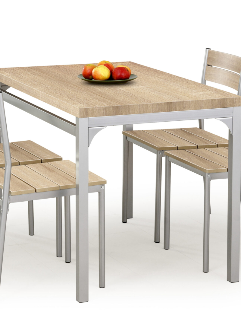 MALCOLM table + 4 chairs color: sonoma oak