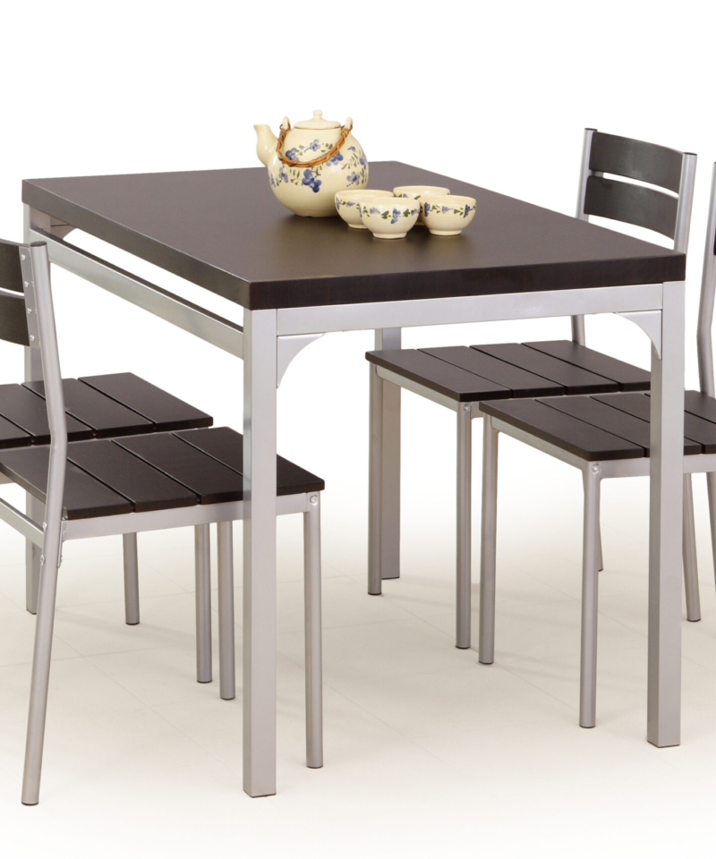 MALCOLM table + 4 chairs color: wenge