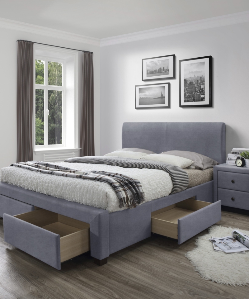 MODENA 3 bed with drawers, color: grey