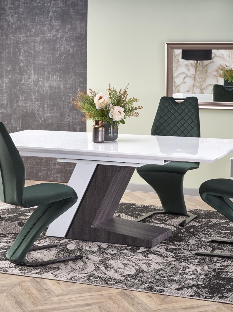 MORTIS extension table, color: white / dark grey