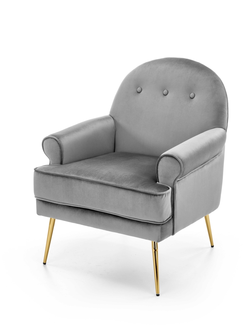 SANTI leisure armchair grey / gold