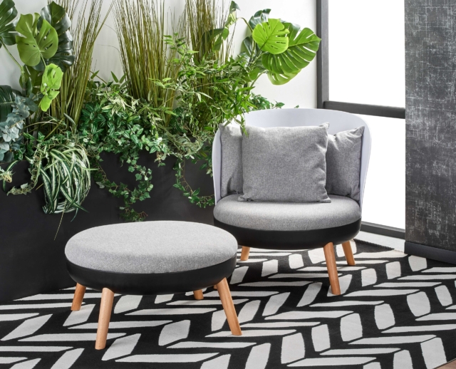 SCANDI armchair: gray, white, black (1box = 1pc)