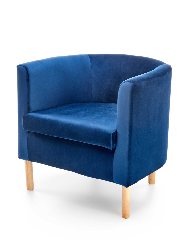 CLUBBY 2 leisure armchair dark blue / natural