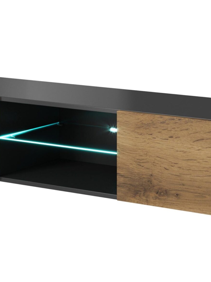 LIVO RTV-180W hanging TV-stand, color: antracite/votan oak