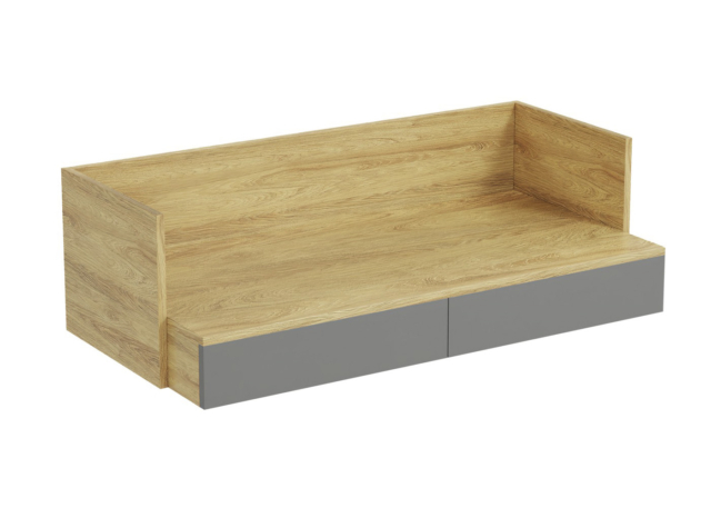 MOBIUS office desk 2S color: hikora oak/grey