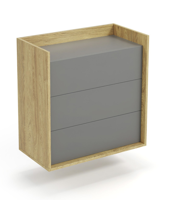 MOBIUS chest 3S color: hikora oak/grey