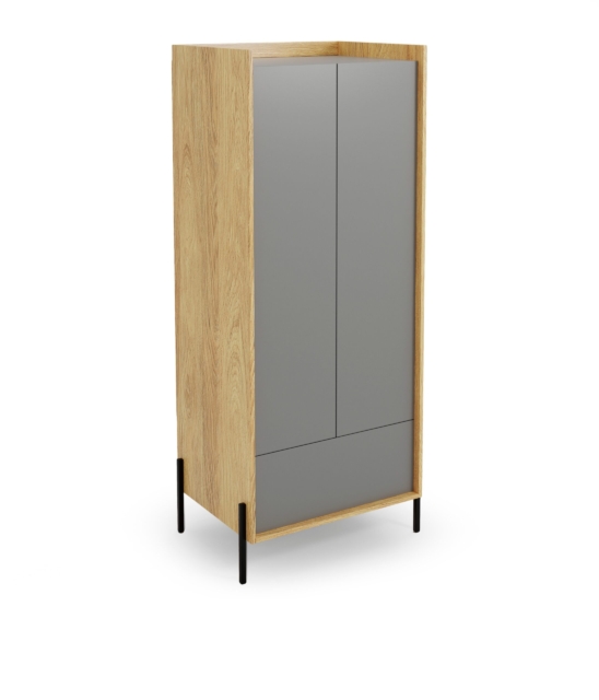 MOBIUS cabinet 2D color: hikora oak/grey dusty