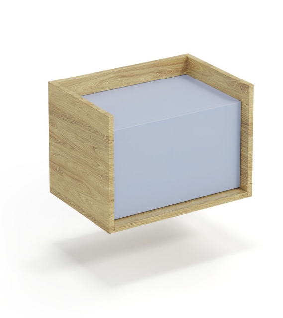 MOBIUS low cabinet 1D color: hikora oak/light blue