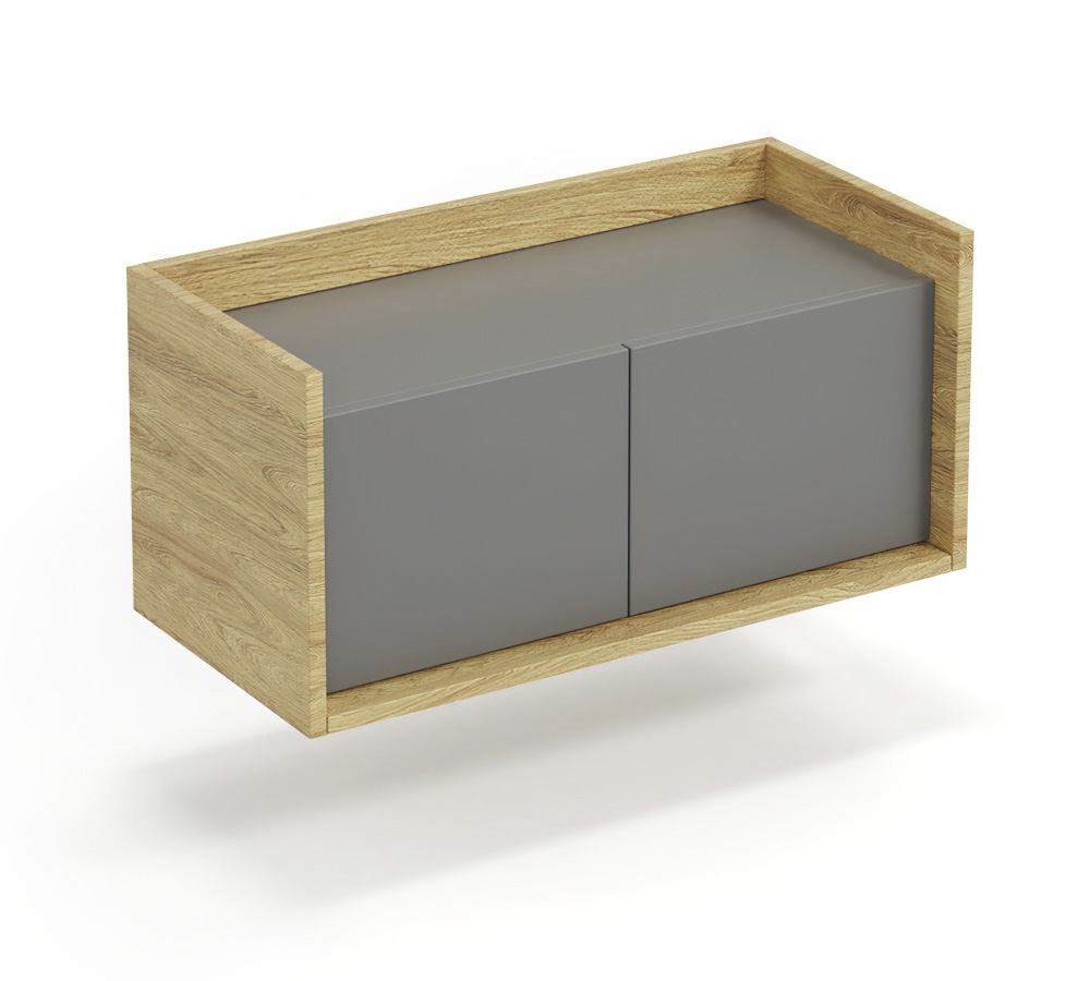 MOBIUS low cabinet 2D color: hikora oak/grey