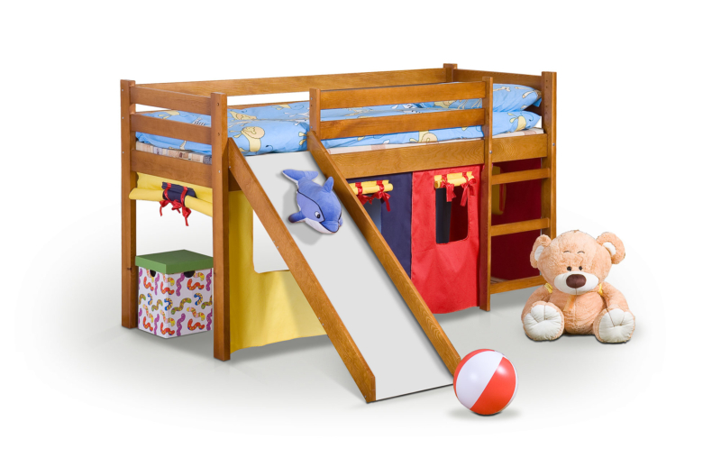 NEO PLUS - single bed with slide color: alder