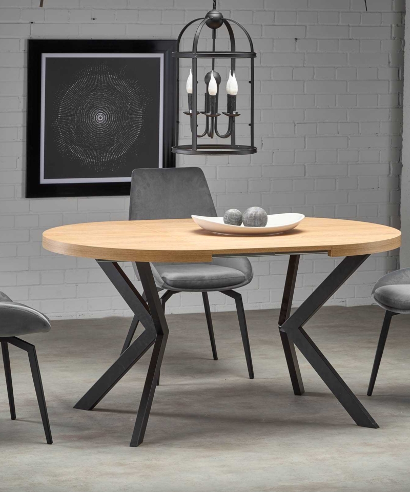 PERONI table golden oak/black