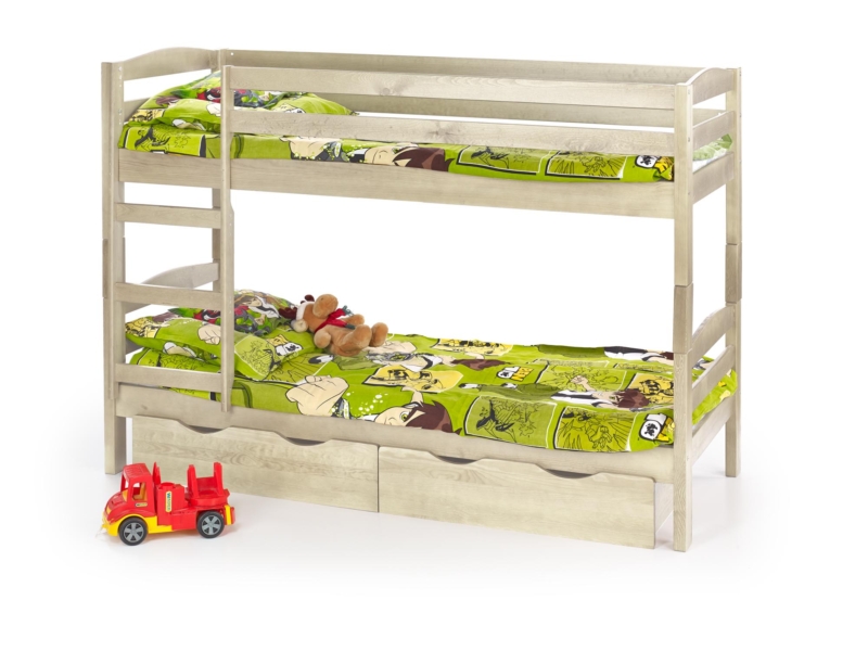 SAM bunk bed with mattresses color: pine