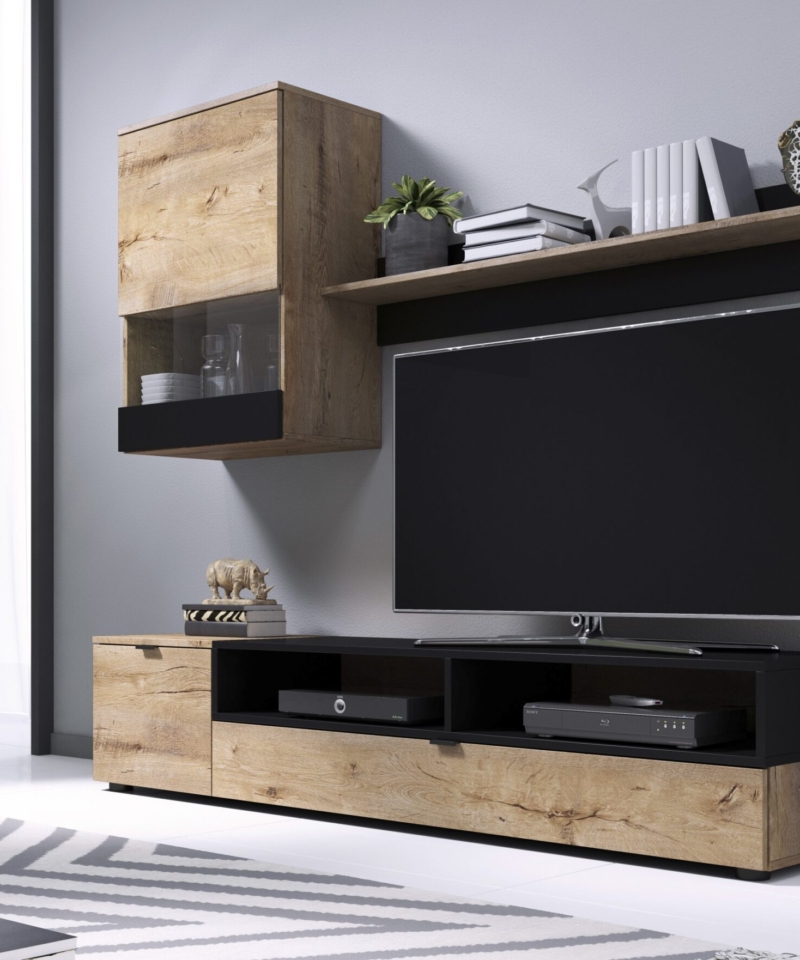 SNAP, wall set color: lefkas oak / black matt