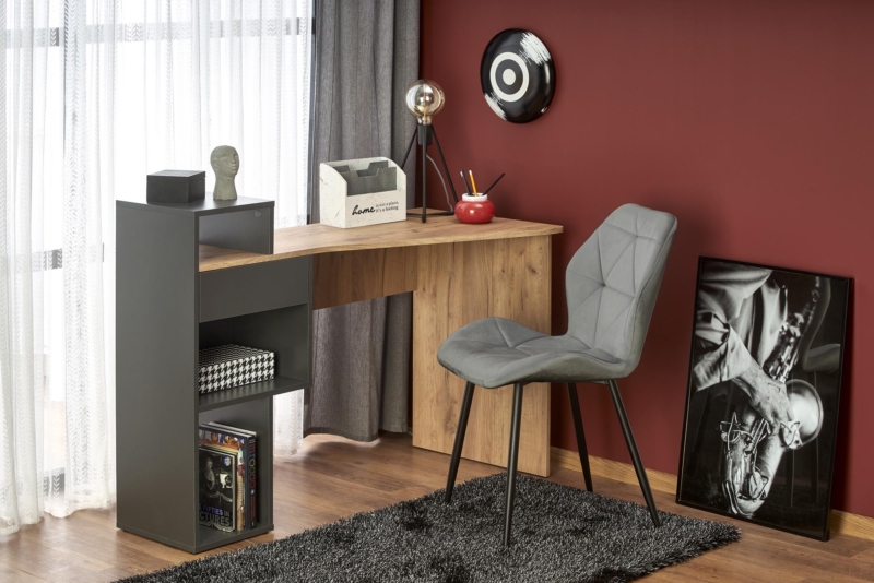 CONTI desk antracite / wotan oak