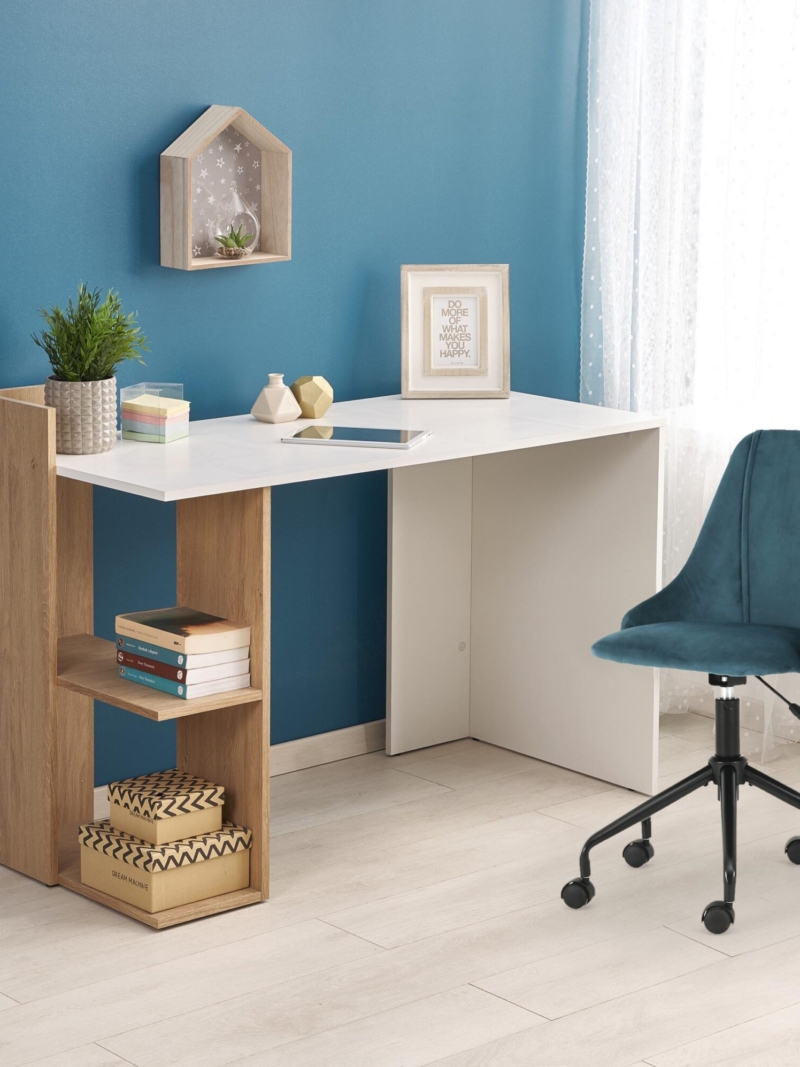 FINO kirjutuslaud - kuldne tamm/valge