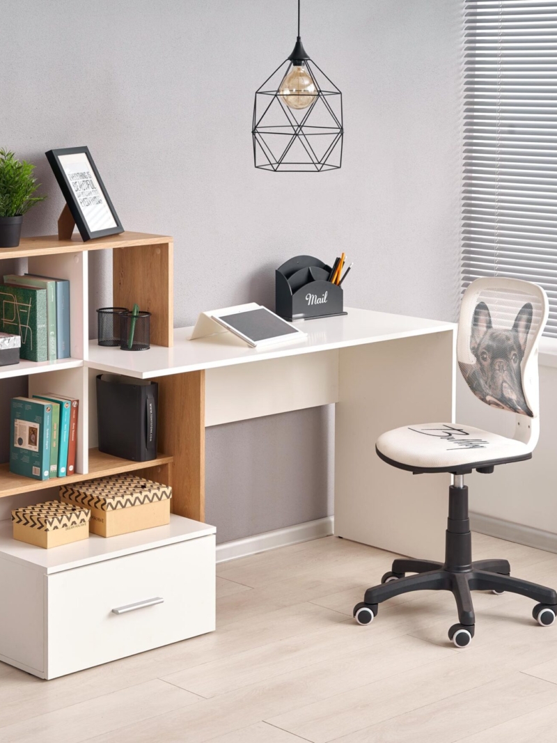 GROSSO kirjutuslaud - kuldne tamm/valge