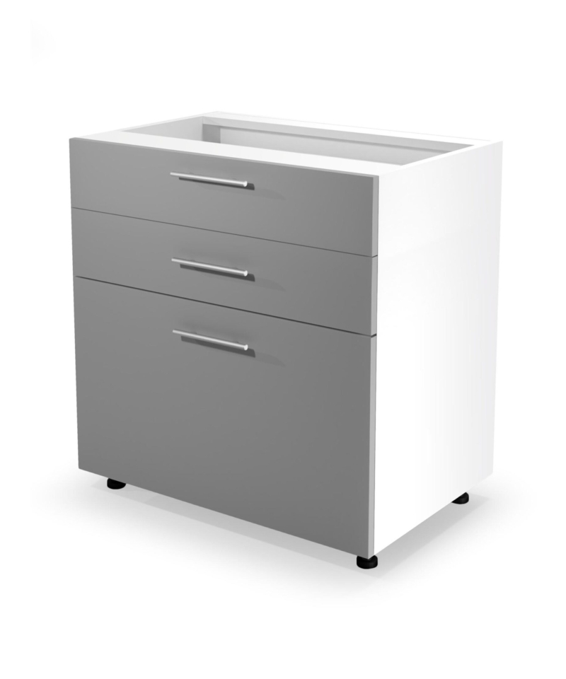 VENTO DS3-80/82 lower cabinet with drawers, color: white/light grey