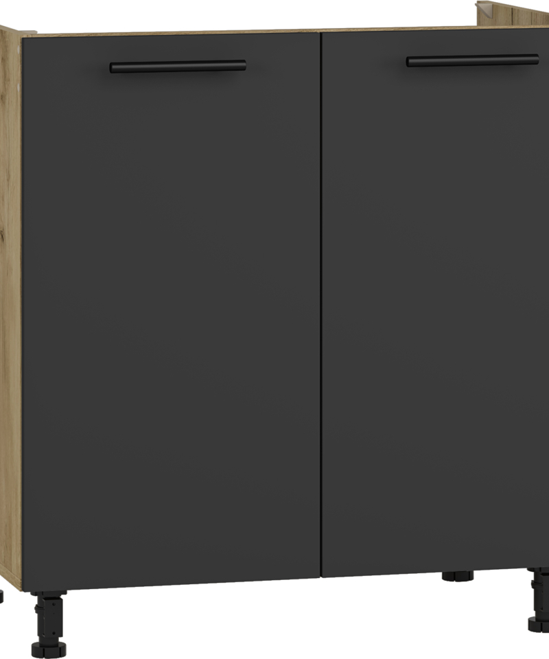 VENTO DK-80/82 sink cabinet, color: craft oak/antracite