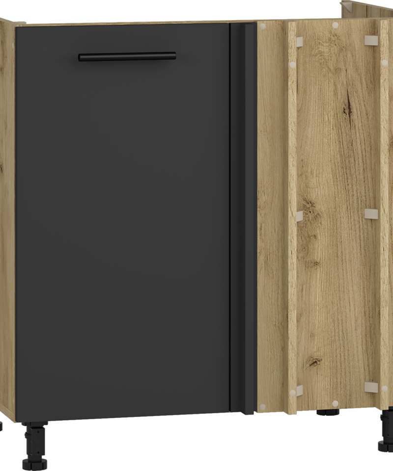 VENTO DK-80/82 corner sink cabinet, color: craft oak/antracite