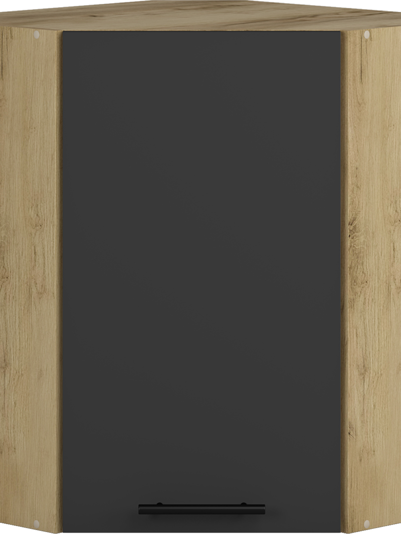 VENTO GN-60/72 corner top cabinet, color: craft oak/antracite