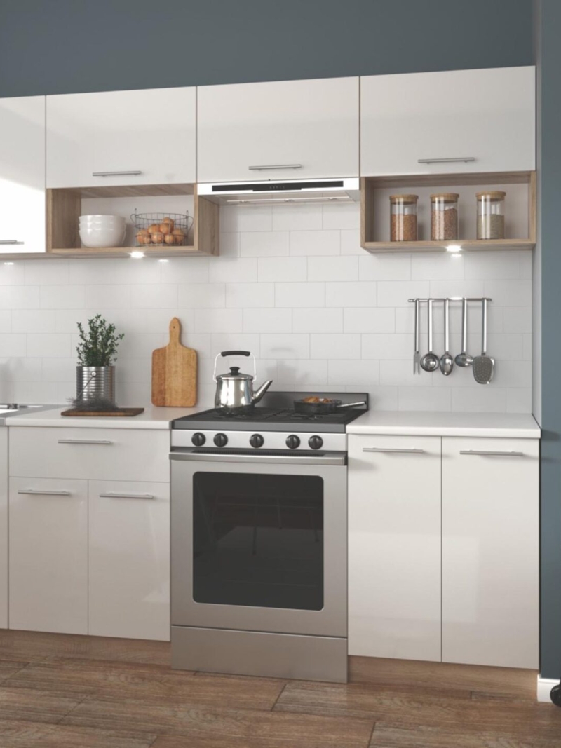 Köögimööbel VIOLA 260 - sonoma tamm/valge läikega