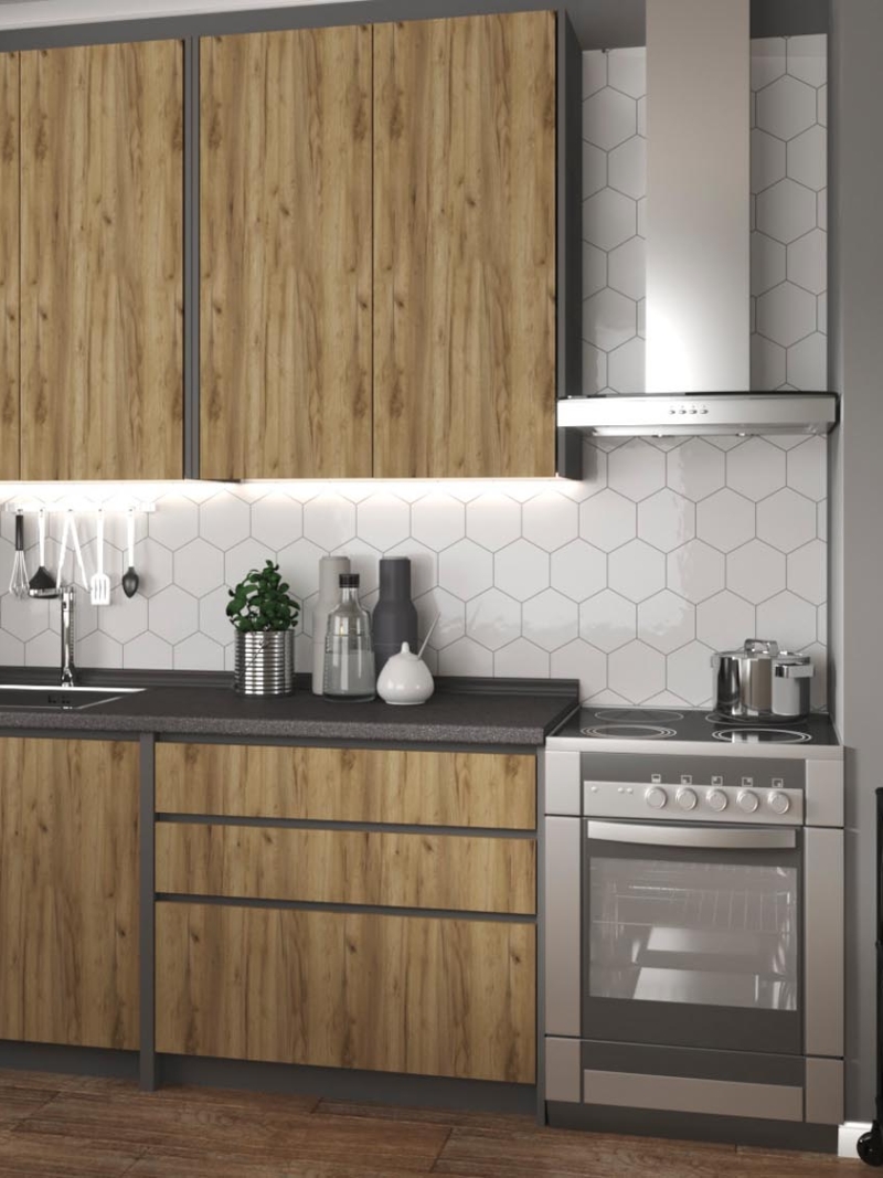 Köögimööbel IDEA 180 – antratsiit/wotan tamm