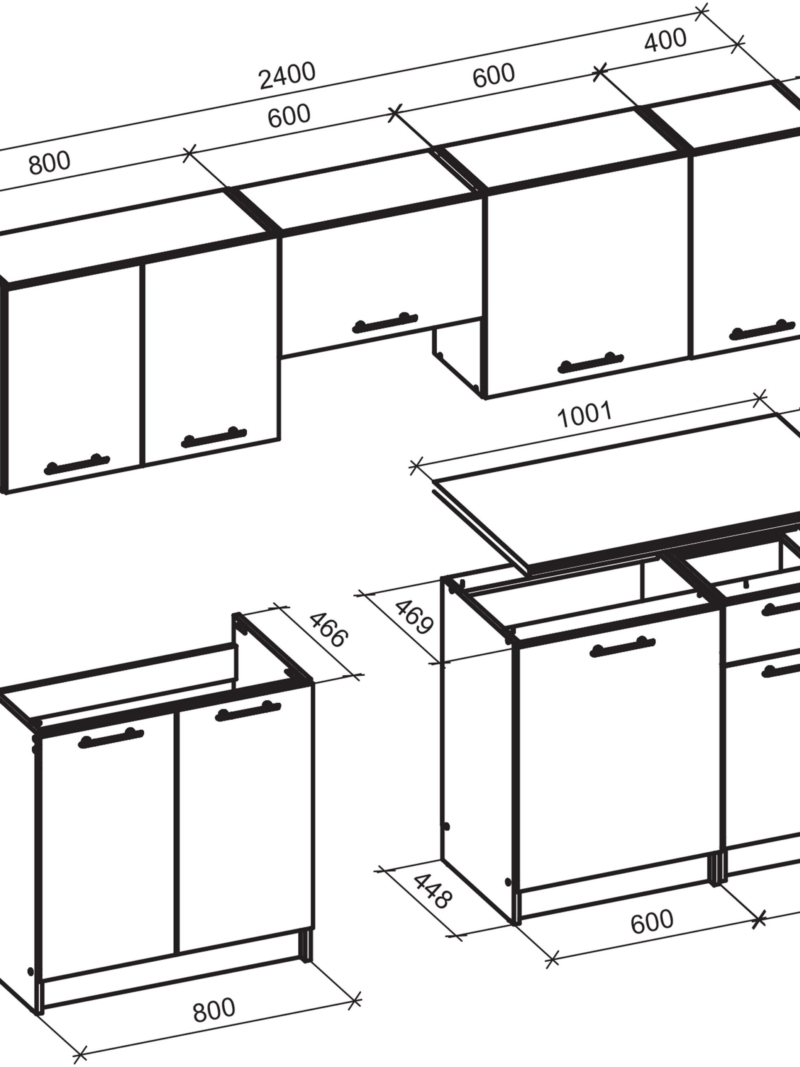 Alternative view of Köögimööbel DARIA 240 - valge/sonoma tamm