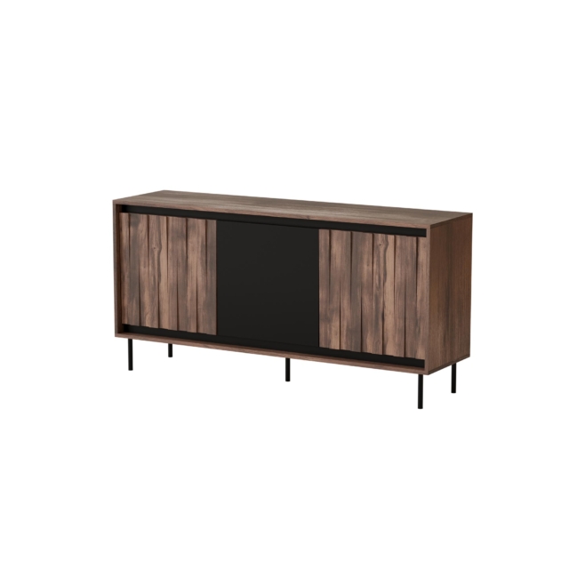 SWING KM-1 wardrobe, walnut / black