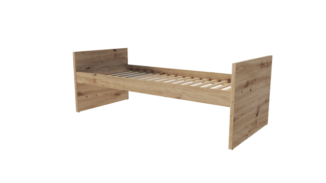 VERSO BAZA, bed, artisan oak