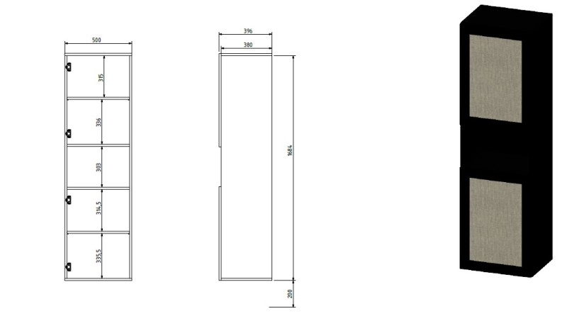 JUTA standing cabinet 2D - Image 3