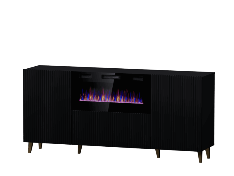 PAFOS EF TV stand 180 black/black with black legs - Image 3