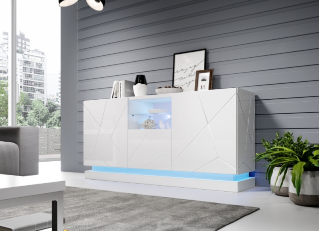 Chest of drawer QIU 2D1K gloss white/ gloss white