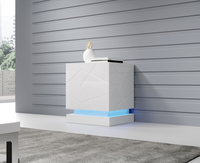 night cabinet gloss white/ gloss white ( set of 2 )