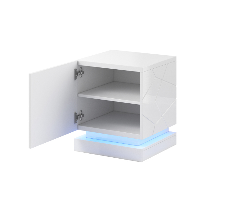 night cabinet gloss white/ gloss white ( set of 2 ) - Image 3