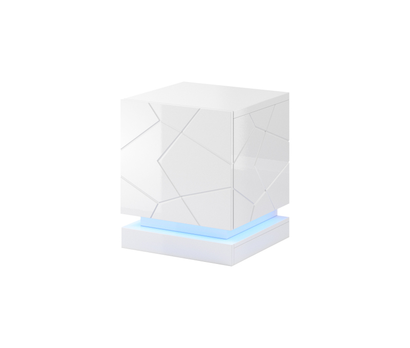 night cabinet gloss white/ gloss white ( set of 2 ) - Image 4